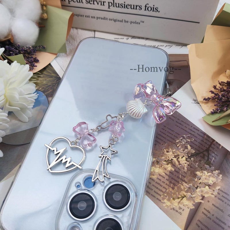 cioatu 1-4PCS Cute Phone Charms Aesthetic Y2K Cell Phone Charms Strap Strawberry Butterfly Star PhoneCharm Y2K Accessories for Bag Keychain Airpods Camera Pendants Decor - Image 3